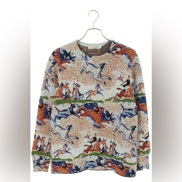 Dior Sweaters - RARE Christian Dior Embroidery design knit sweatshirt, RARE